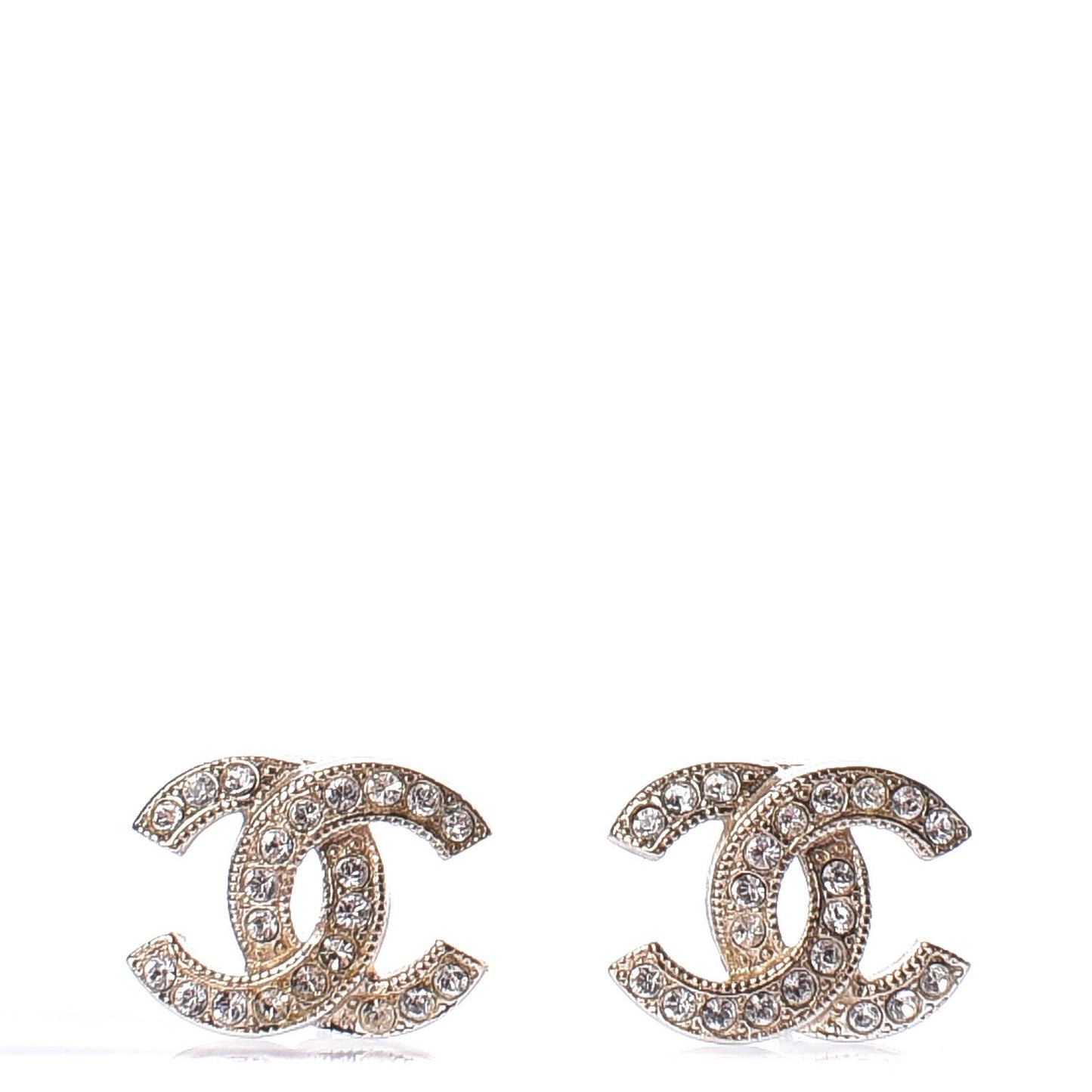 Crystal Mini CC Earrings Gold