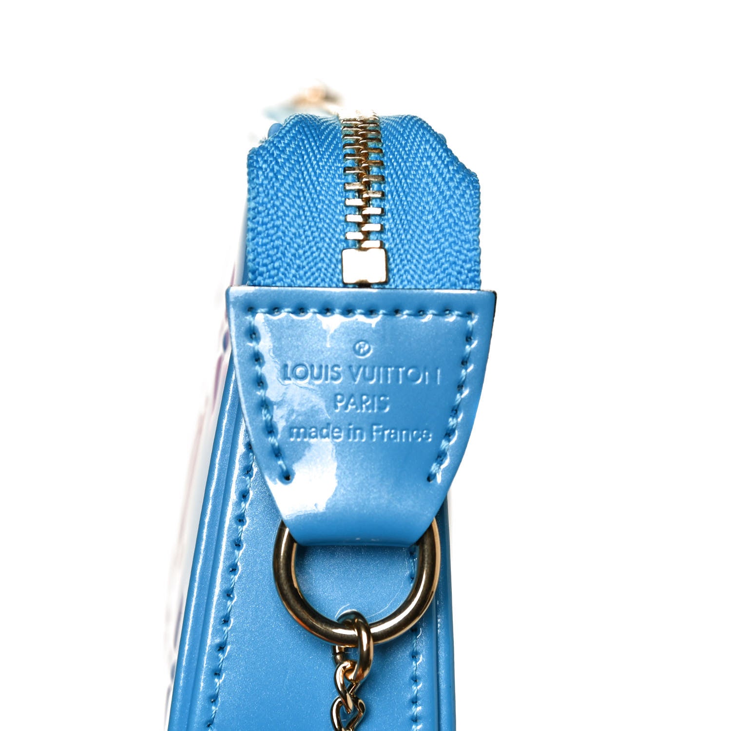 Louis Vuitton Vernis Valentine Mini Pochette Accessories Baby Blue Neon 5 of 9