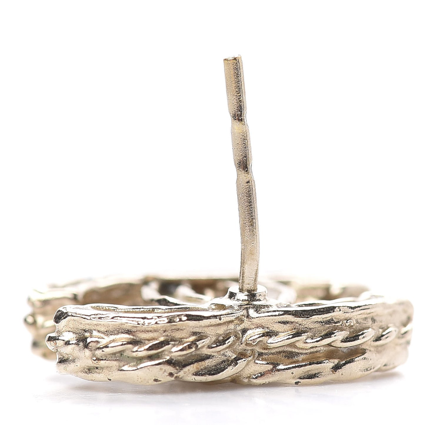 Crystal Chain CC Earrings Gold