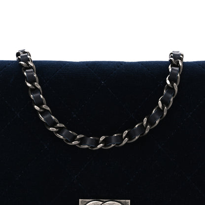 Chanel Velvet Quilted Boy Wallet On Chain WOC Blue 9 of 11