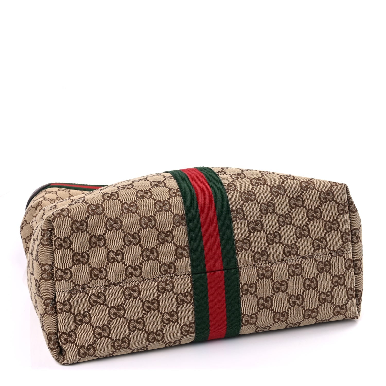 Gucci GG Monogram Web Large Giglio Tote Beige Brown 4 of 7