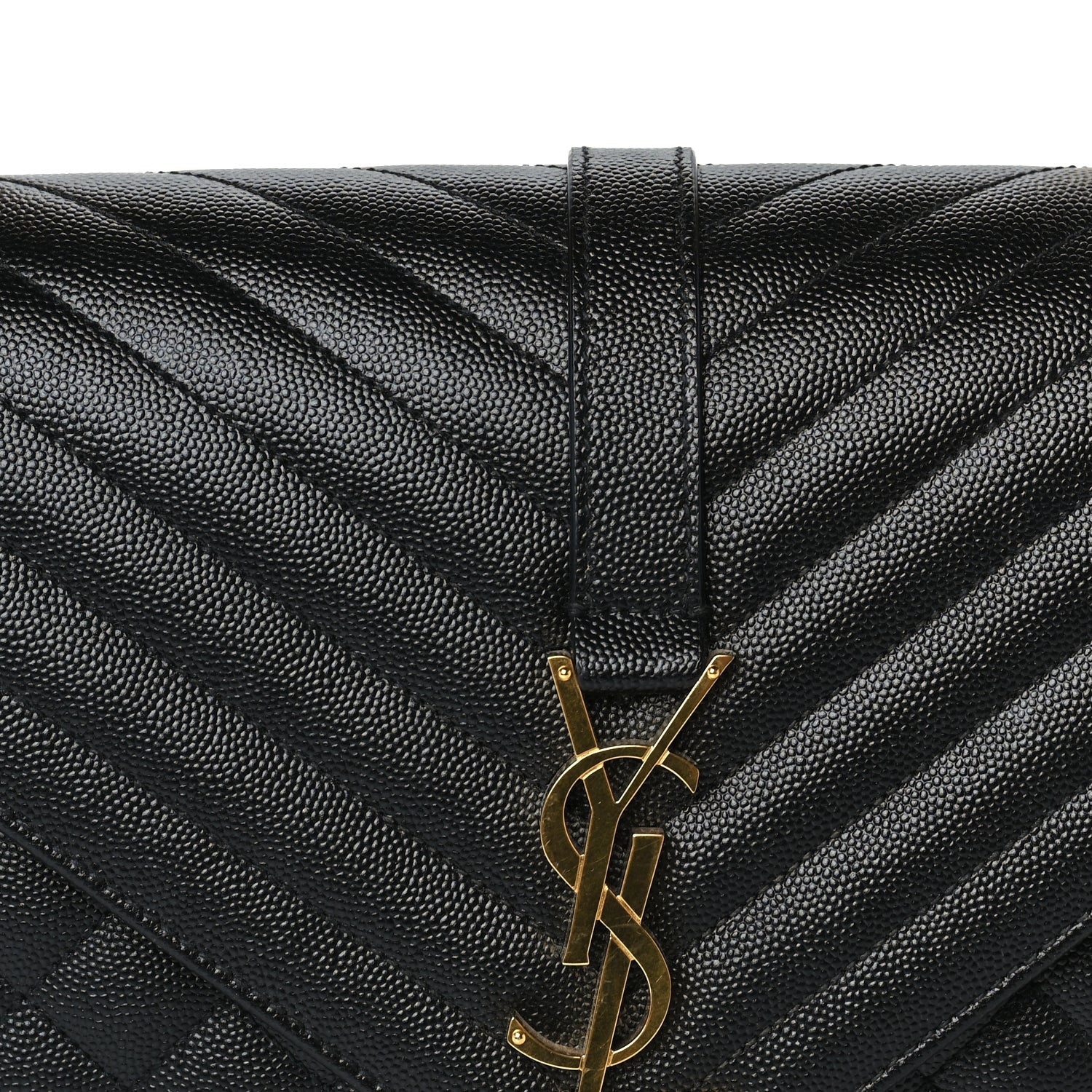 Saint Laurent Grain De Poudre Textured Mixed Matelasse Large Triquilt Monogram Satchel Black 6 of 8