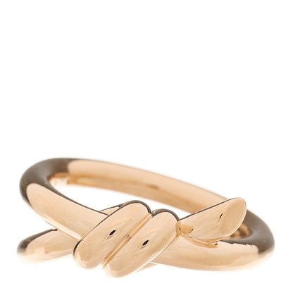 Tiffany 18K Rose Gold Knot Double Row Ring 50 5.5 1 of 5