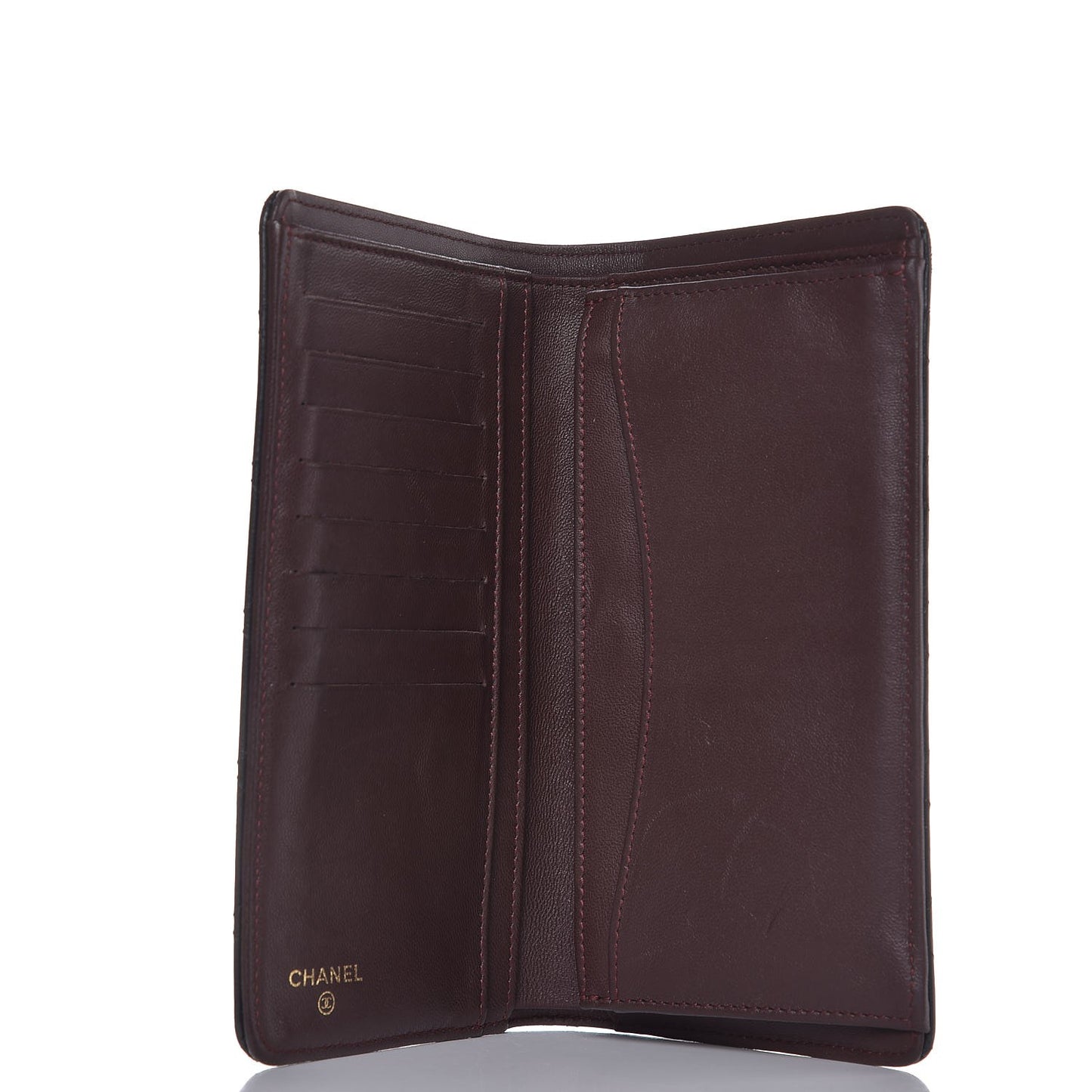 Lambskin Quilted Yen Wallet Black