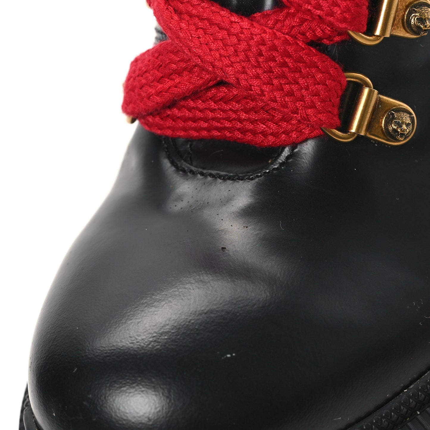 Magnum Calfskin Pearl Lace Up Combat Ankle Boots 39 Black