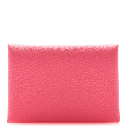 Hermes Epsom Calvi Duo Card Case Rose Azalee 1 of 9