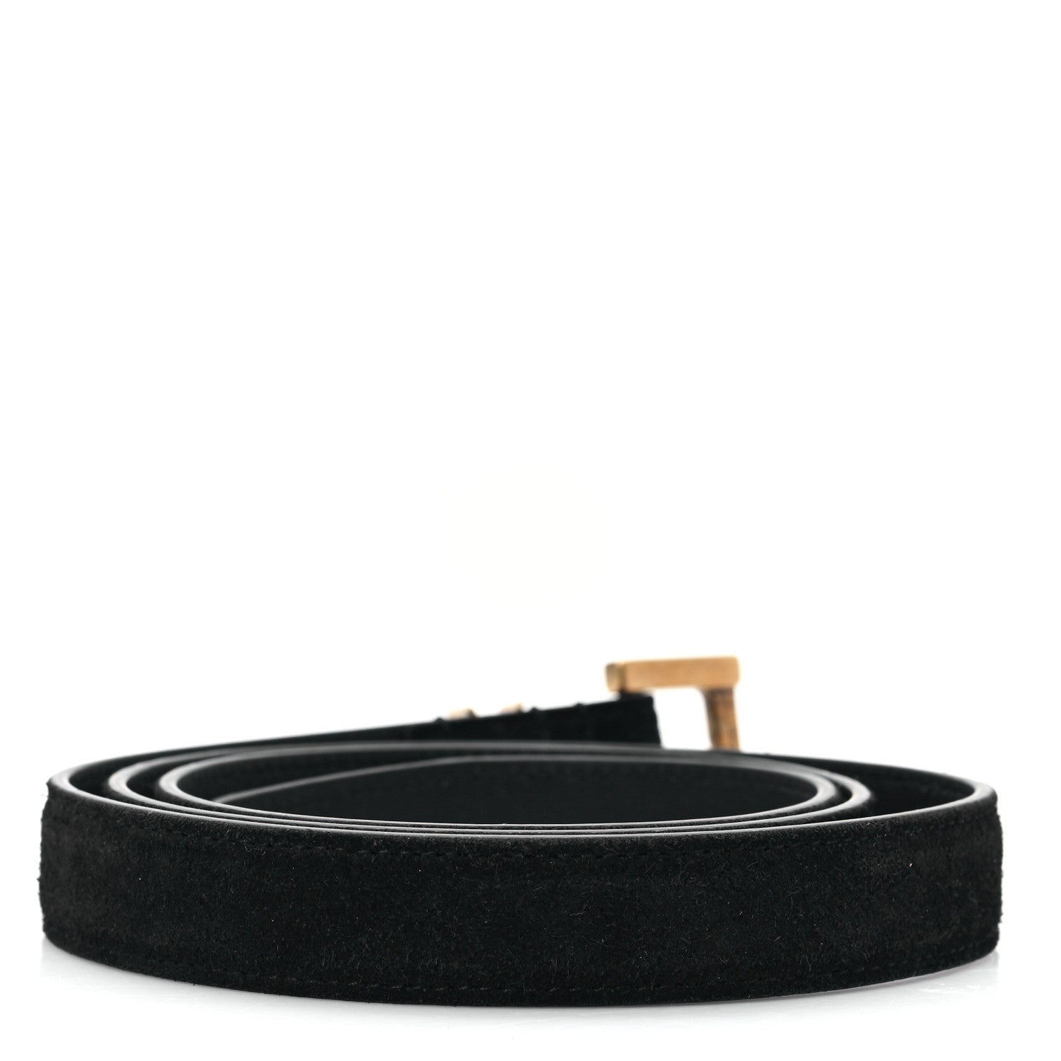Saint Laurent Suede Calfskin Monogram Square Buckle Belt 85 34 Black 2 of 5
