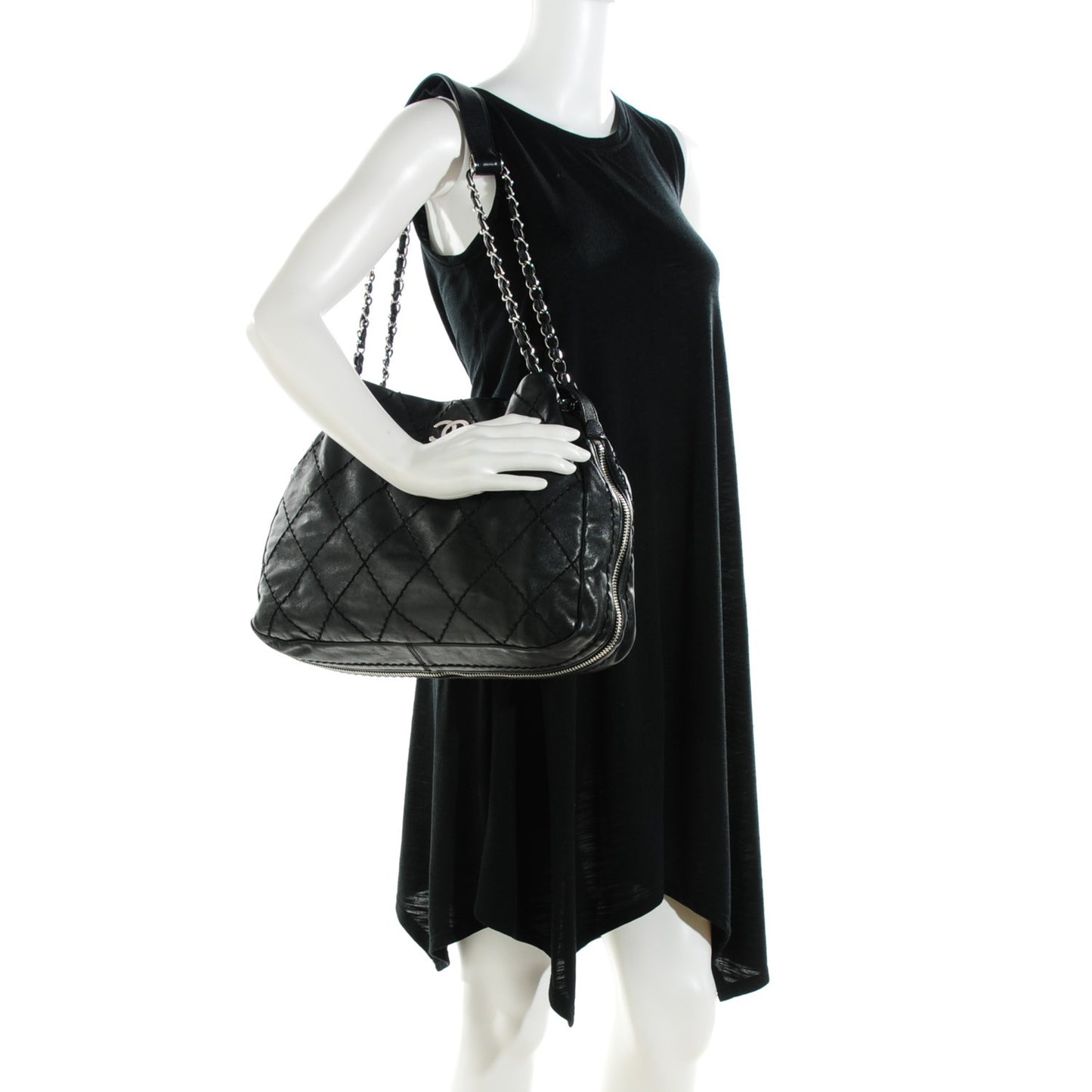 Lambskin Expandable Tote Black