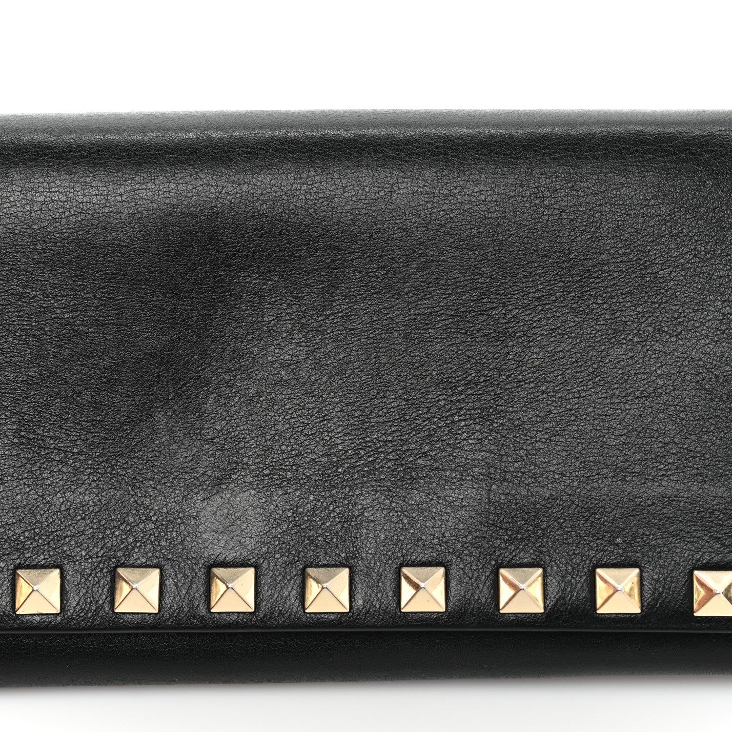Valentino Garavani Vitello Rockstud Flap Wallet on Chain Black 20 of 27