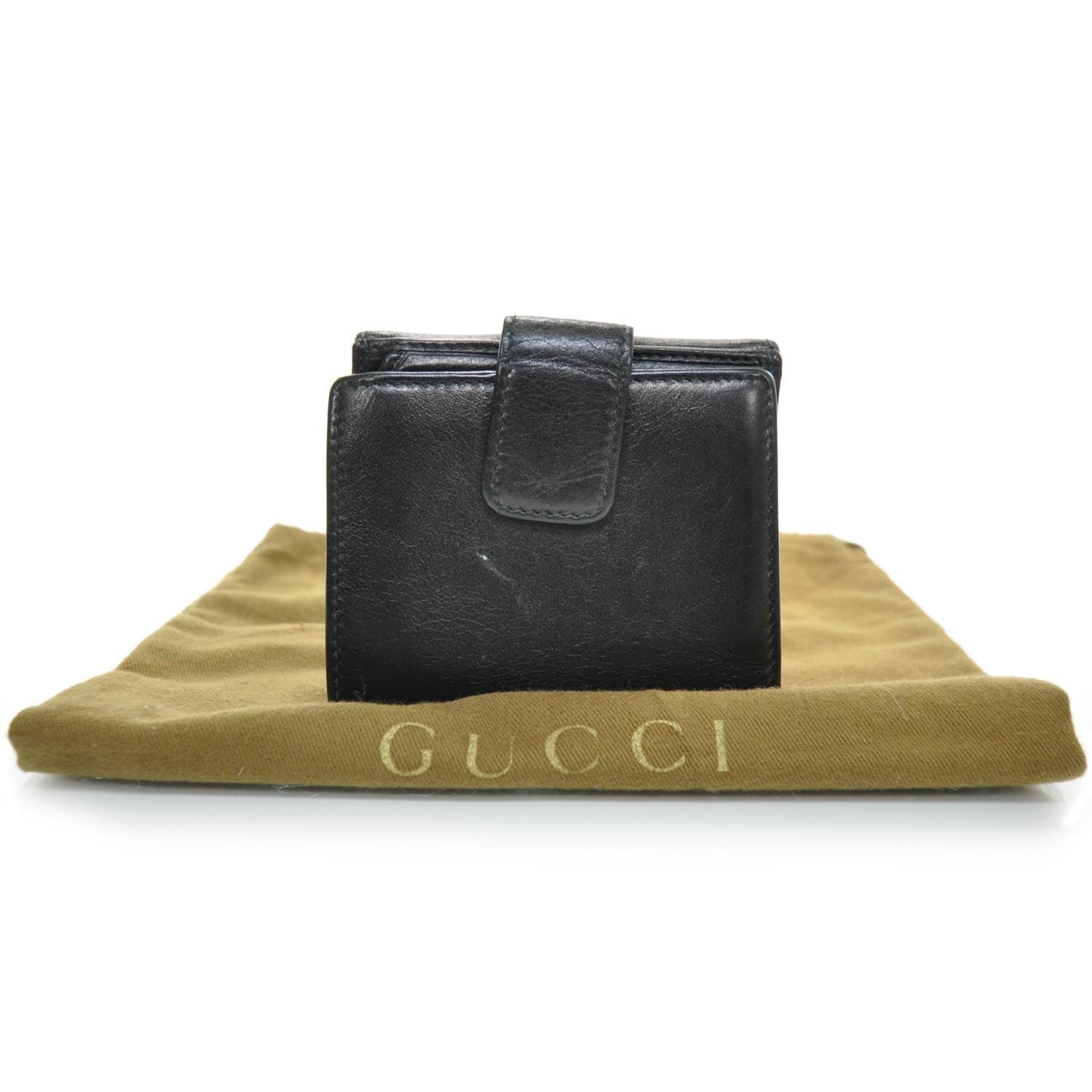 Gucci Leather Compact Britt Wallet Black 2 of 8