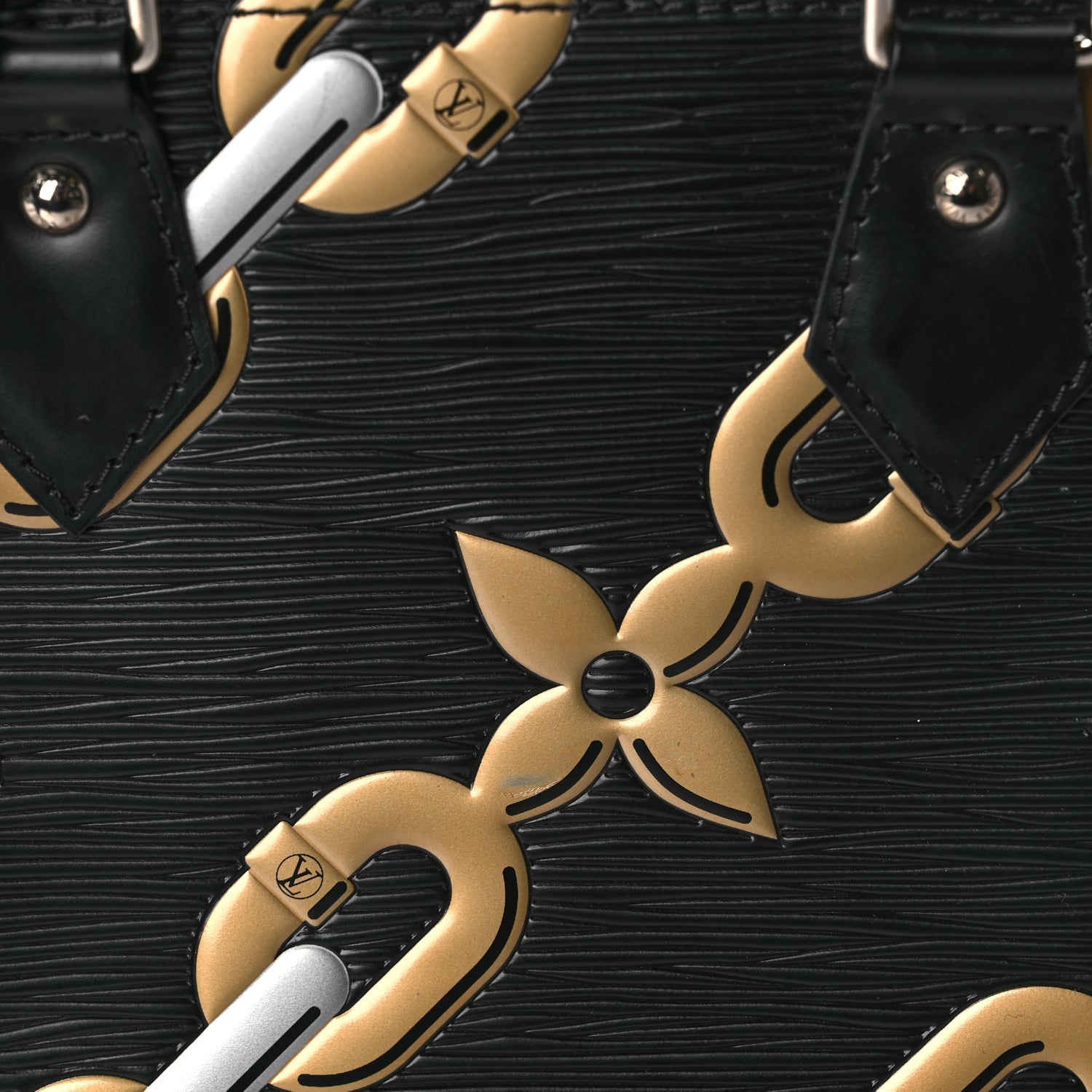 Louis Vuitton Epi Chain Flower Alma BB Black 6 of 8
