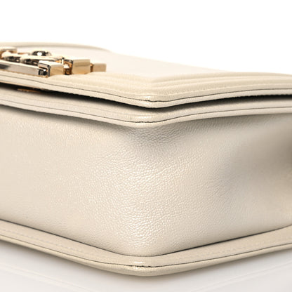 Chanel Iridescent Caviar Mini Boy Flap White 10 of 11