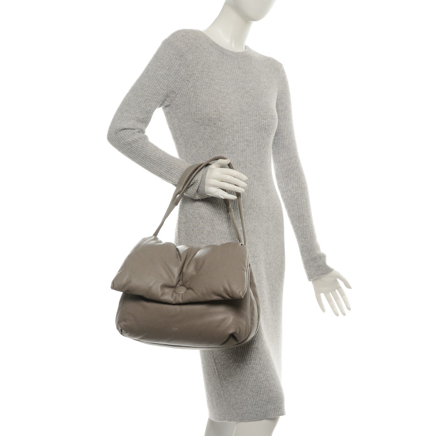 Celine Smooth Lambskin Medium Pillow Flap Grey 2 of 6