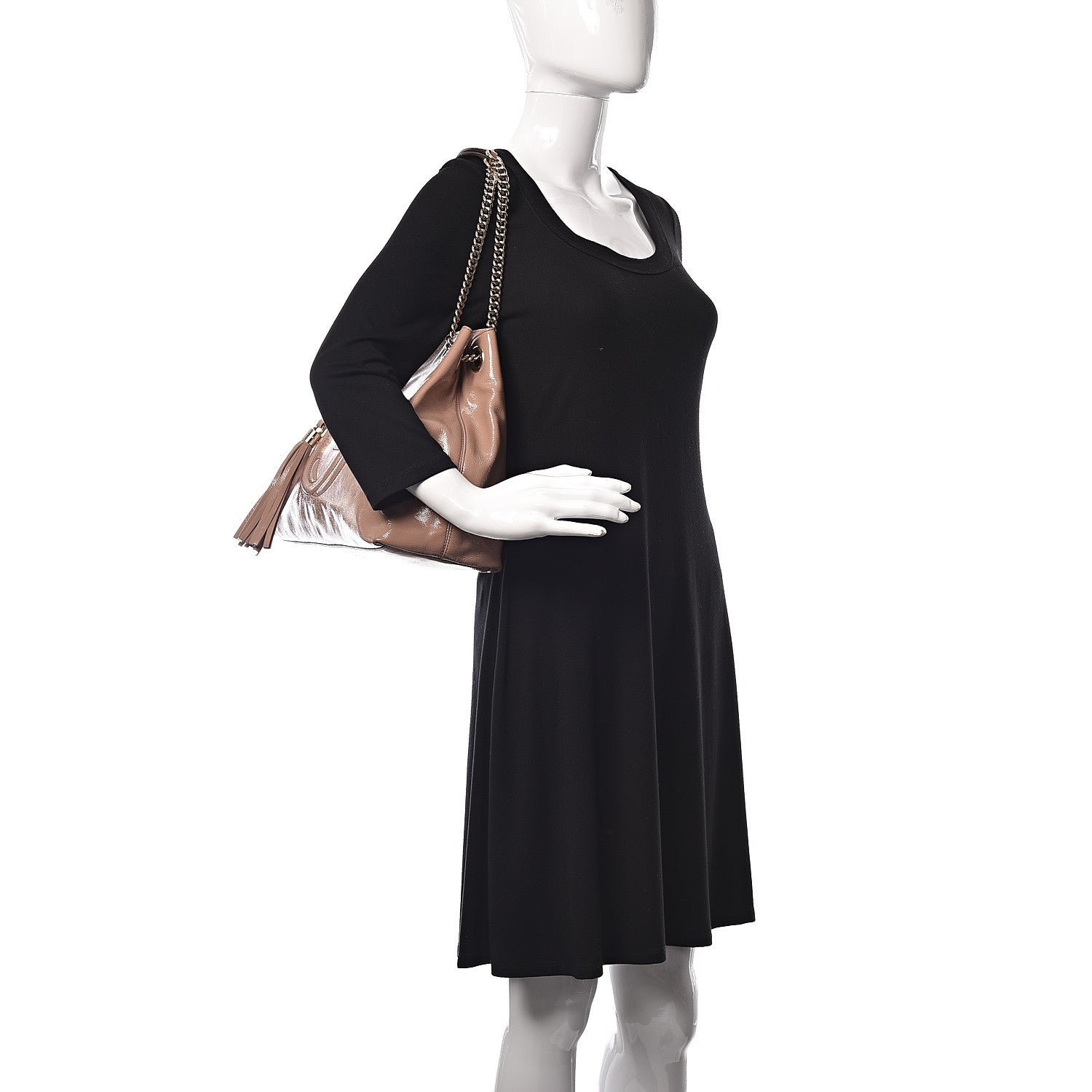 Gucci Patent Medium Soho Chain Shoulder Bag Dark Cipria 2 of 13