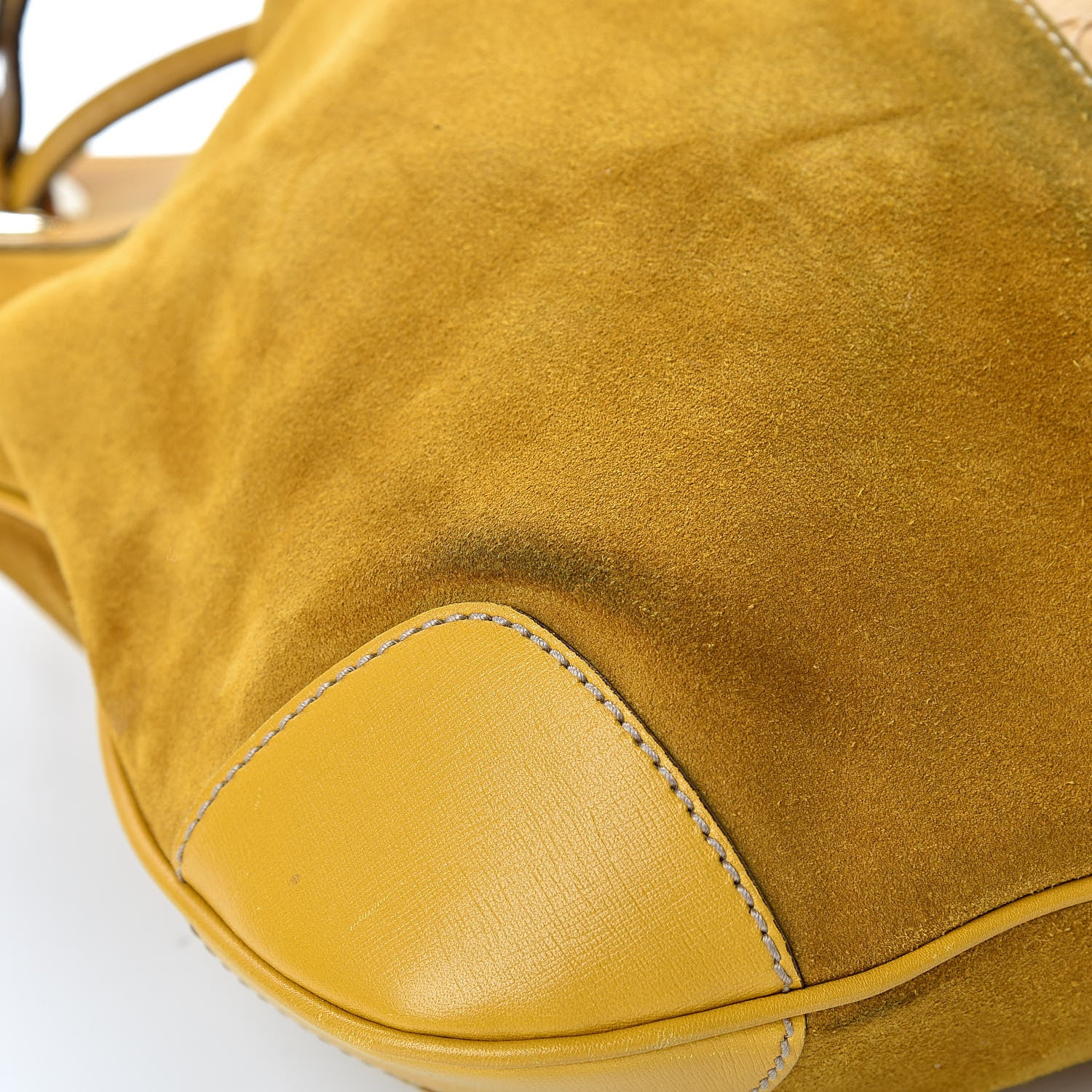 Gucci Suede Guccissima Drawstring Shoulder Bag Yellow 12 of 14