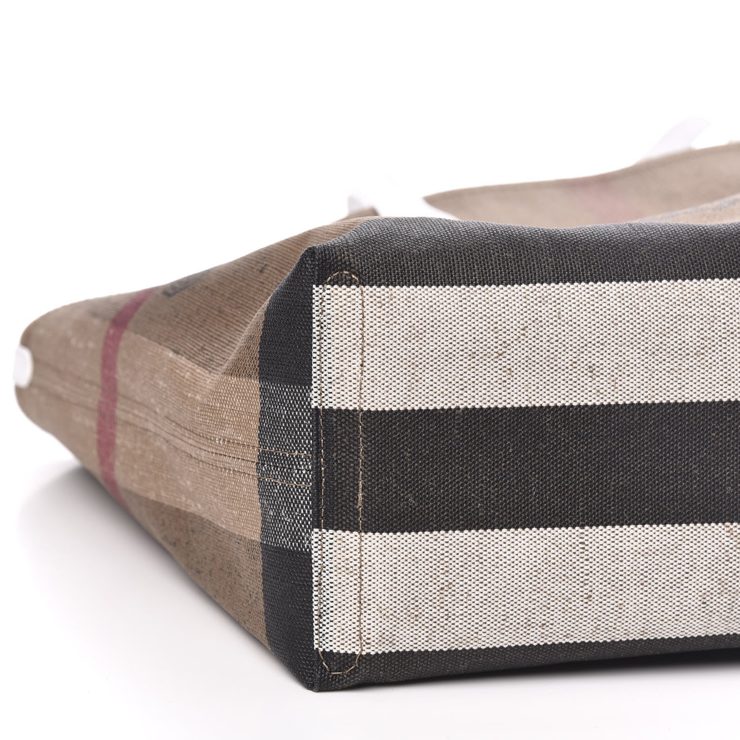 Burberry Coated Canvas Mega Check Medium Doodle Tote White 10 of 12