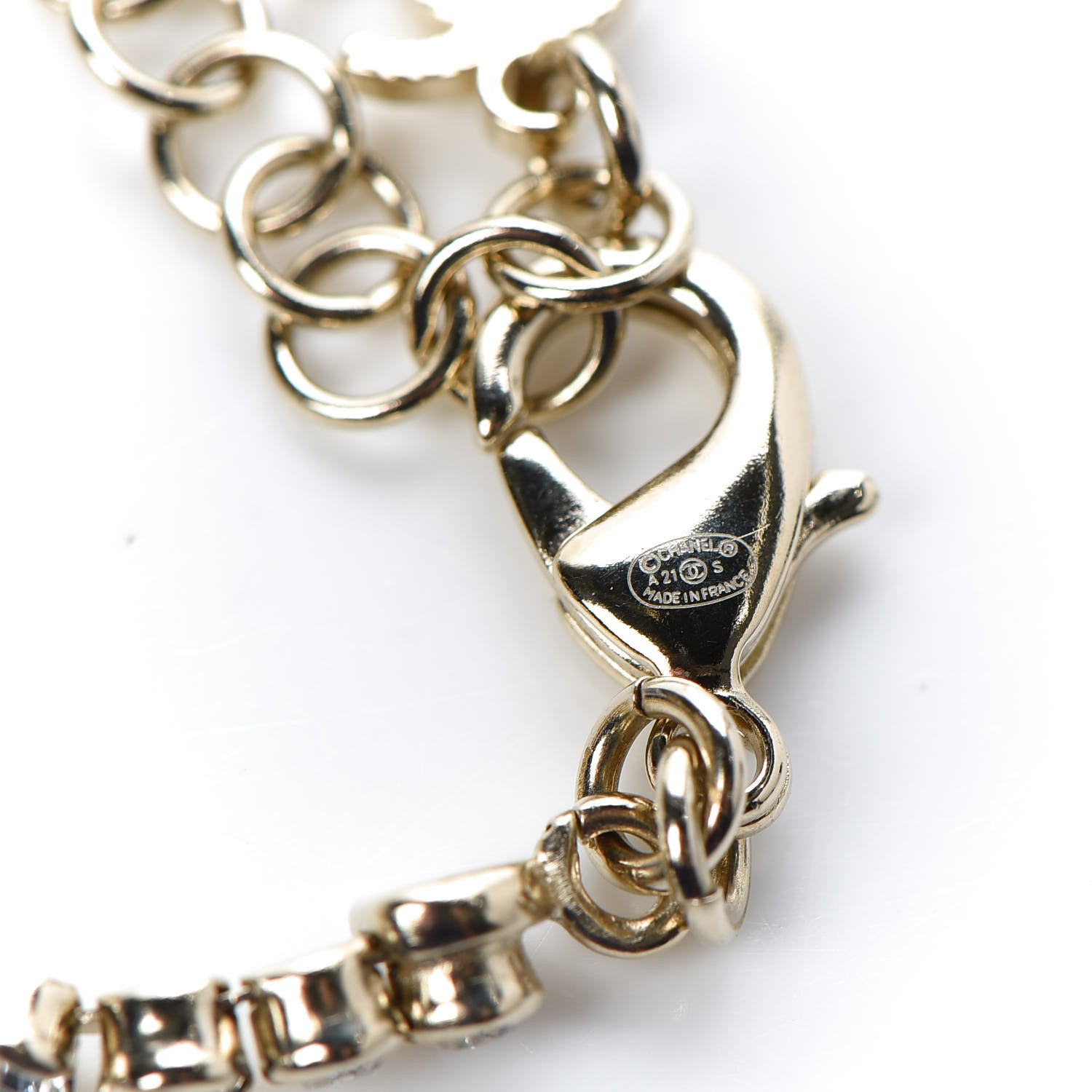 Chanel Crystal CC Chain Bracelet Gold 4 of 5