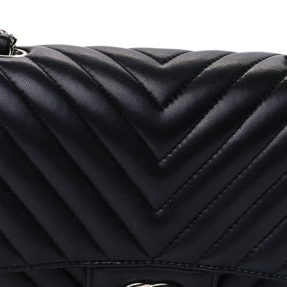 Chanel Lambskin Chevron Quilted Mini Square Flap  Black 6 of 8