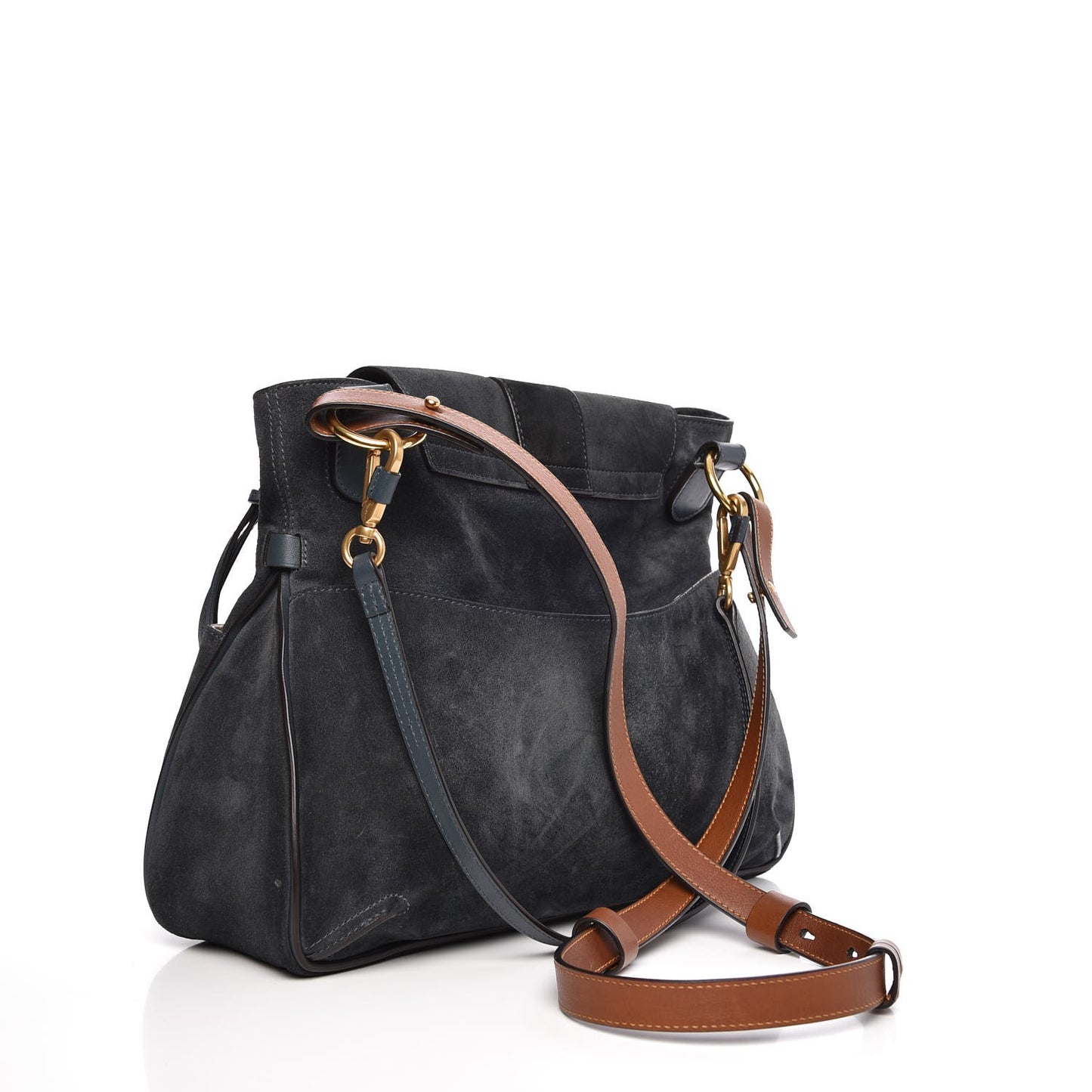 Suede Medium Lexa Shoulder Bag Silver Blue