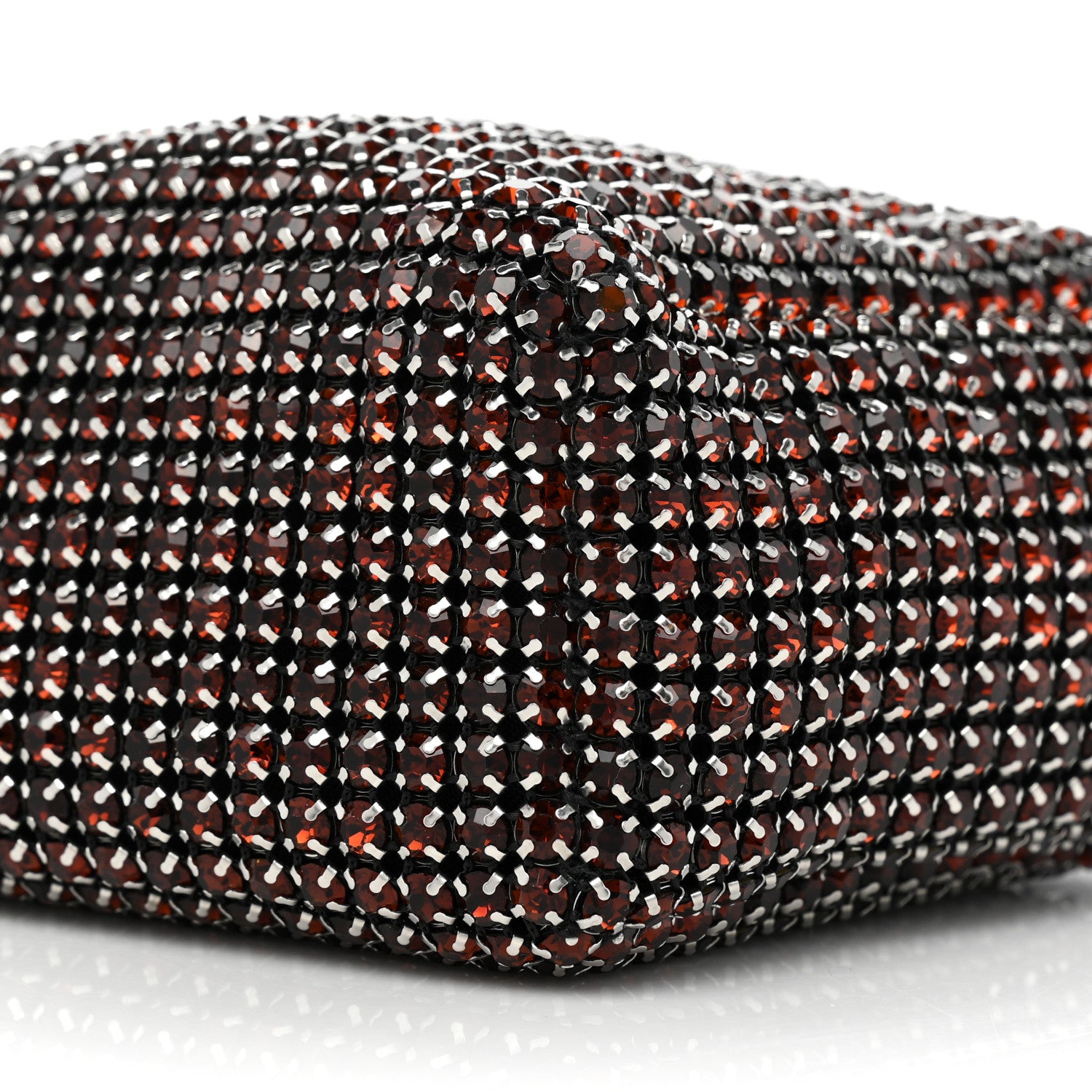 Alexander Wang Mesh Crystal Rhinestone Mini Heiress Pouch Cola 7 of 8