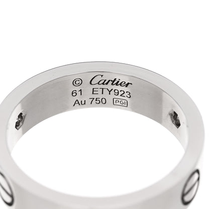 Cartier 18K White Gold 3 Diamond 5.5mm LOVE Ring 61 9.5 4 of 4