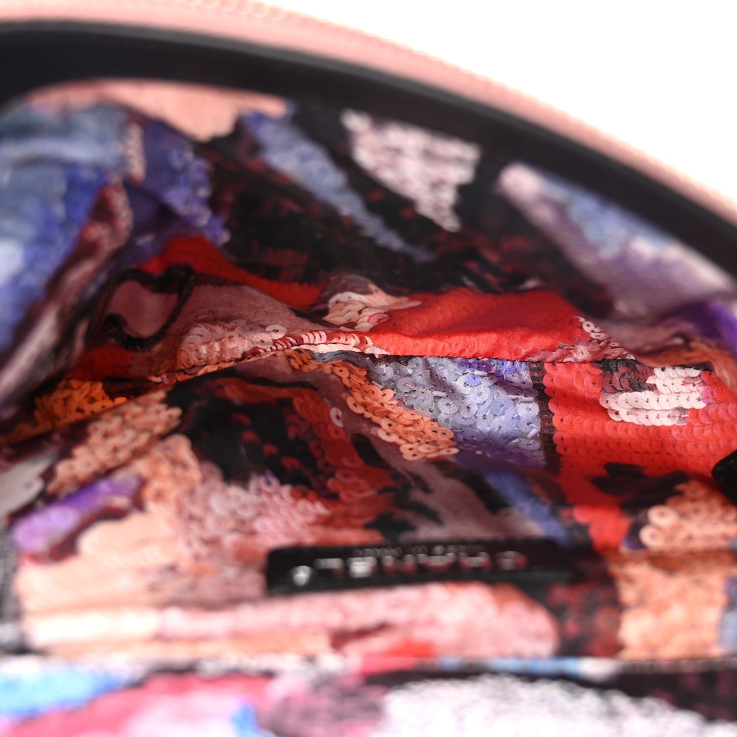 Canvas Sequin Print Quilted Waist Bag Multicolor