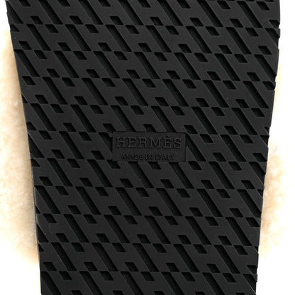 Hermes Woolskin Womens Chypre Sandals 37.5 Ecru 7 of 7