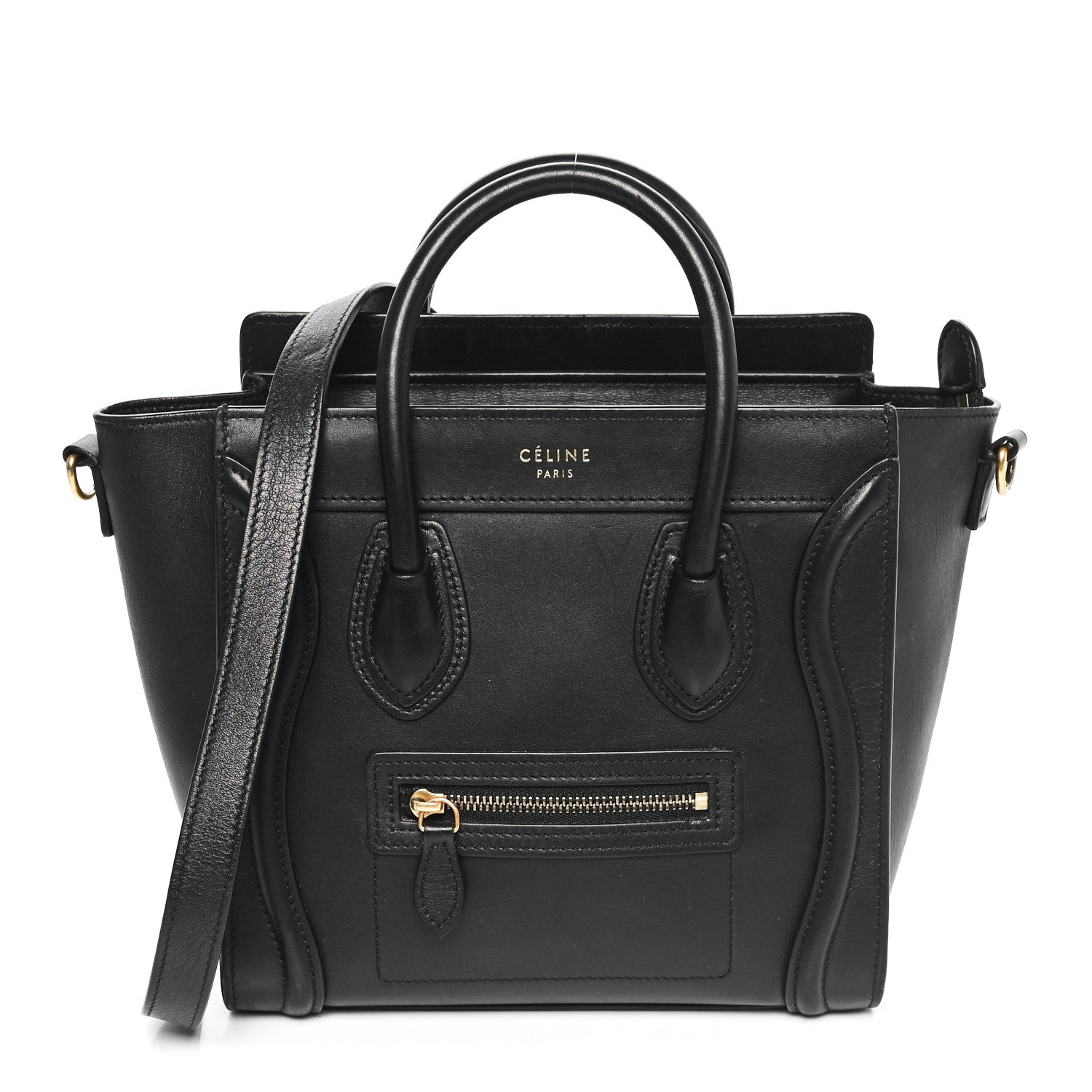 Celine Smooth Calfskin Nano Luggage Black 1 of 10