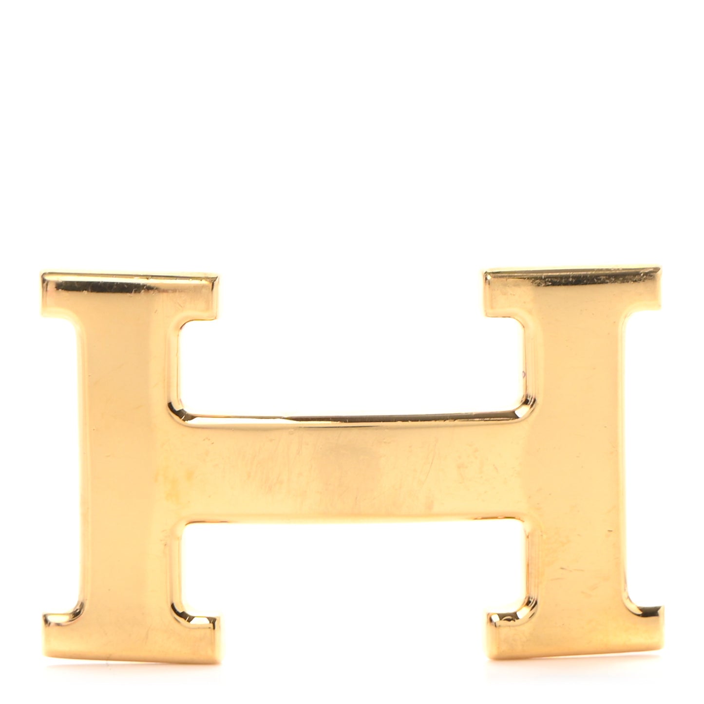 Polished 32mm H Belt Buckle Gold