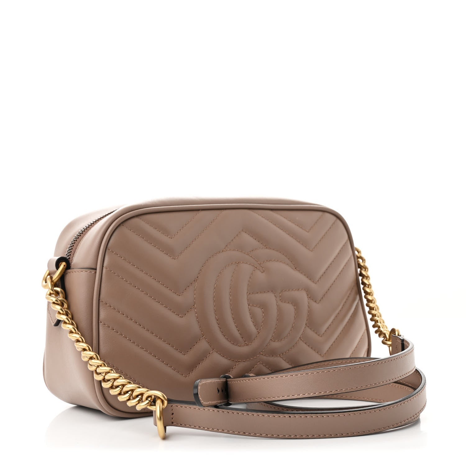 Gucci Calfskin Matelasse Small GG Marmont Chain Shoulder Bag Porcelain Rose 3 of 7