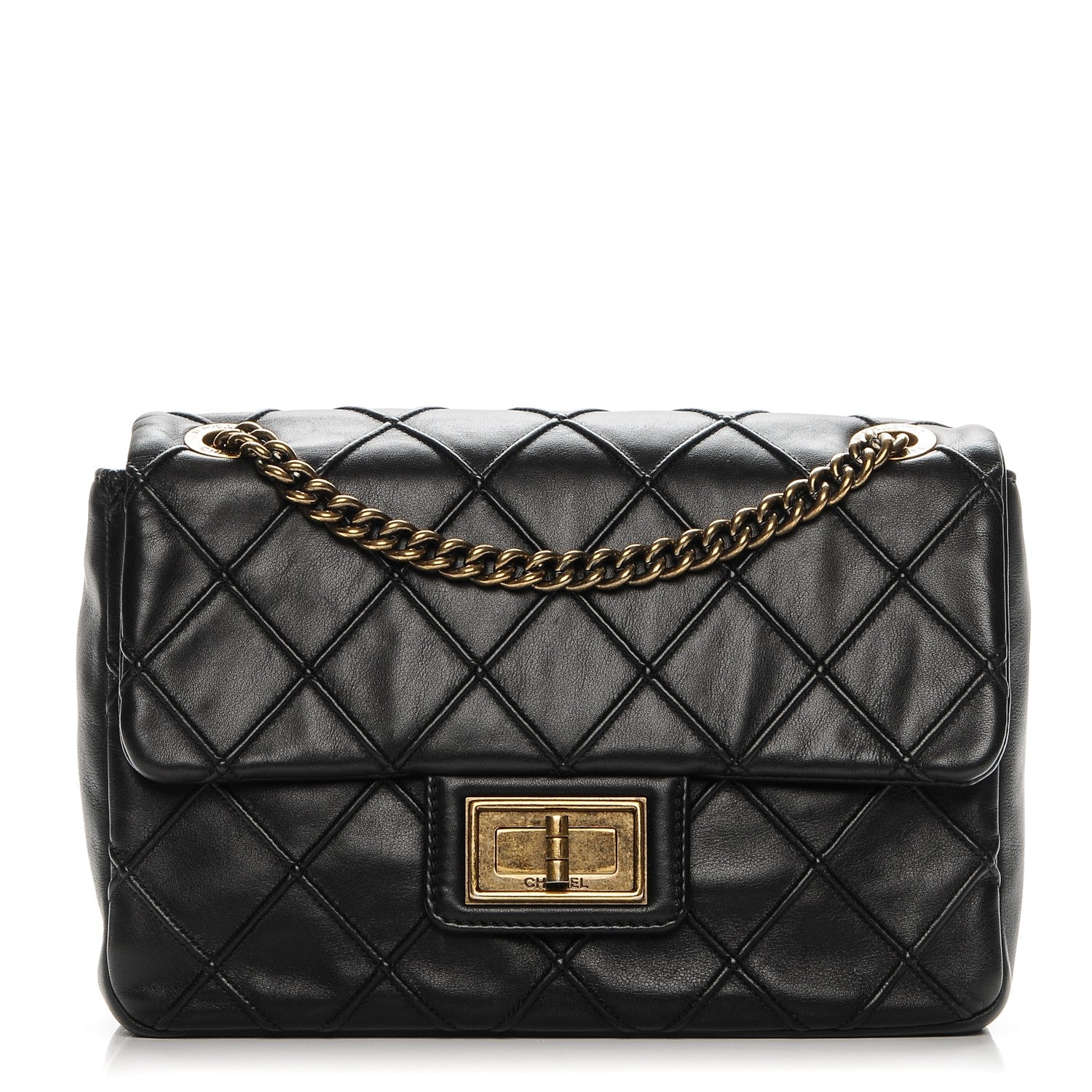 Chanel Calfskin Diamond Debossed Medium Cosmos Flap Black 1 of 7