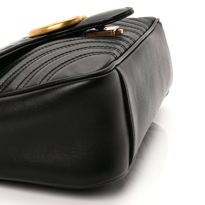 Gucci Calfskin Matelasse Small GG Marmont Shoulder Bag Black 7 of 8