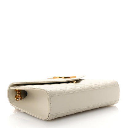 Saint Laurent Grain De Poudre Textured Mixed Matelasse Medium Triquilt Monogram Satchel Crema Soft 4 of 7