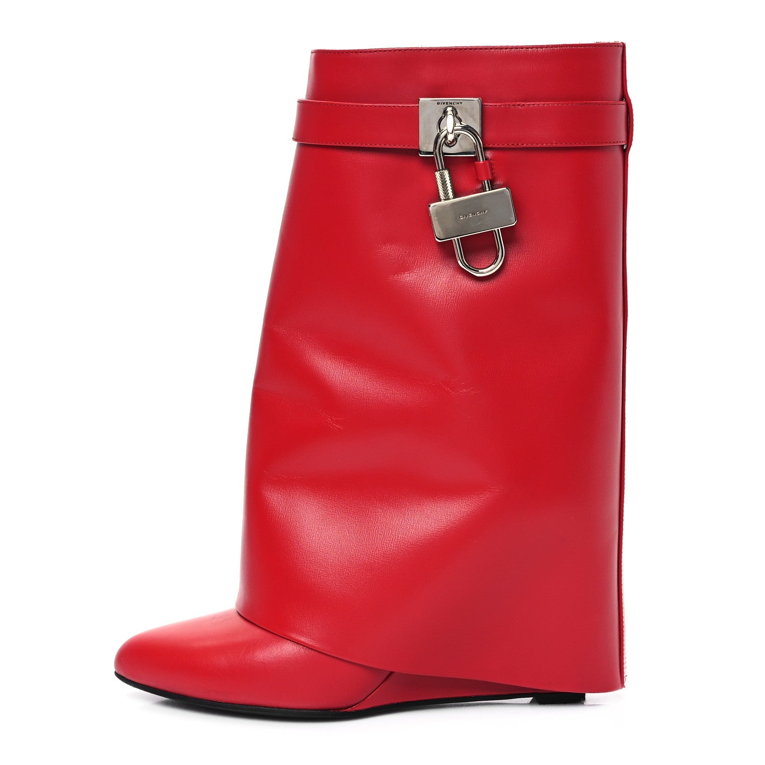 Givenchy Calfskin Shark Lock Ankle Boots 39 Red 1 of 9