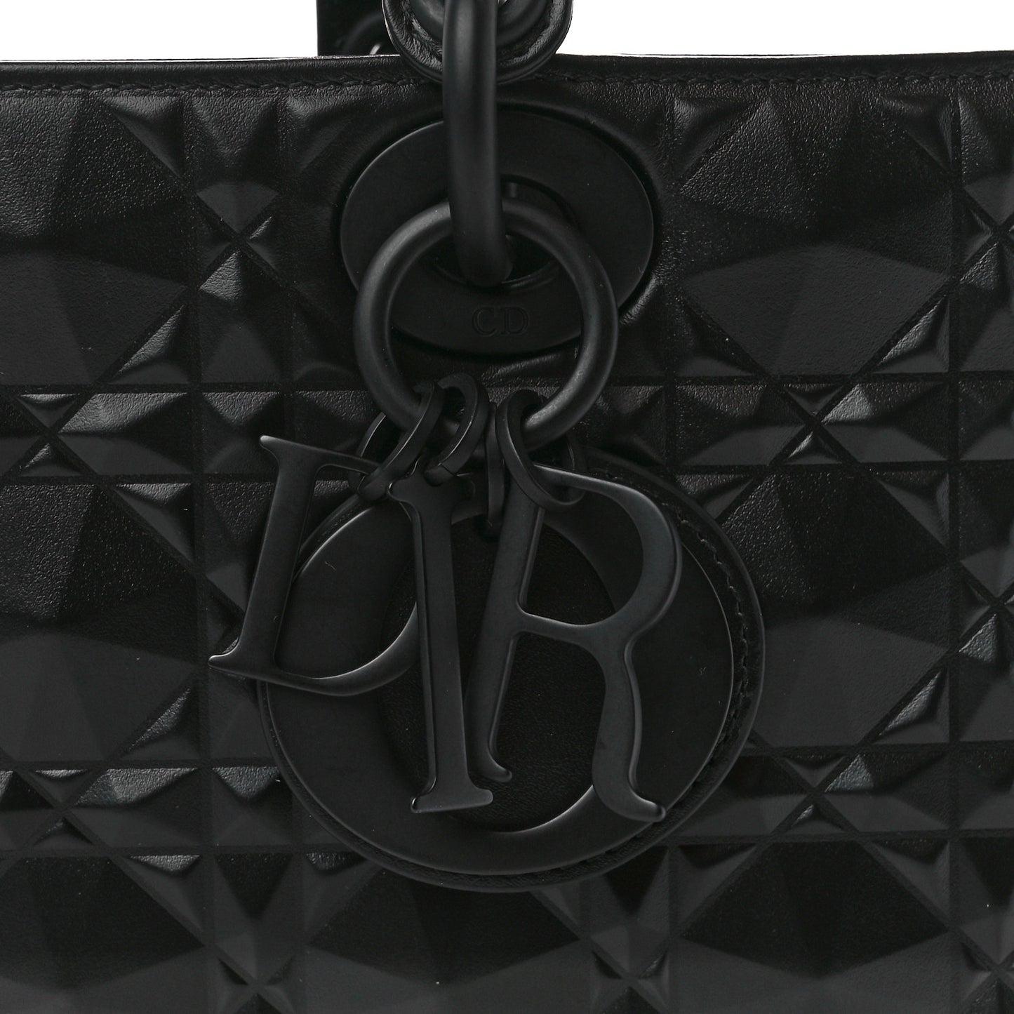Calfskin Cannage Diamond Medium Lady D-Joy Black