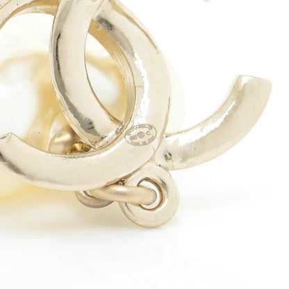 Chanel Pearl CC Heart Drop Earrings Gold 4 of 6