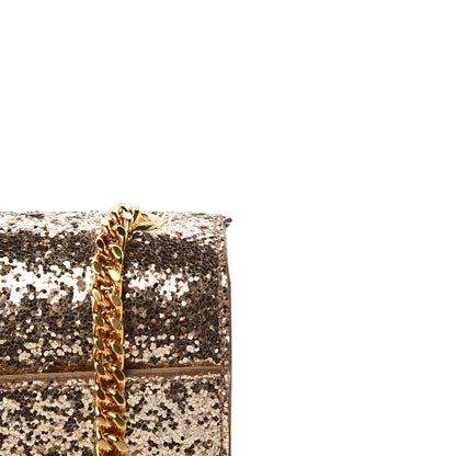 Saint Laurent Glitter Monogram Galactica Satchel Gold 9 of 13