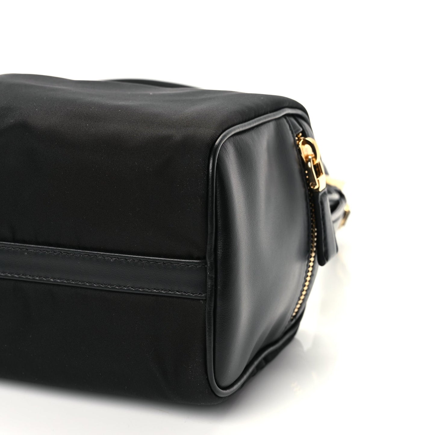 Tessuto Nylon Vitello Medium Padlock Shoulder Bag Black Nero