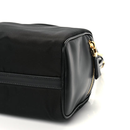 Prada Tessuto Nylon Vitello Medium Padlock Shoulder Bag Black Nero 8 of 8