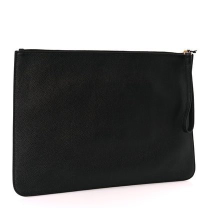 Balenciaga Large Calfskin Cash Pouch With Handle Black 3 of 6
