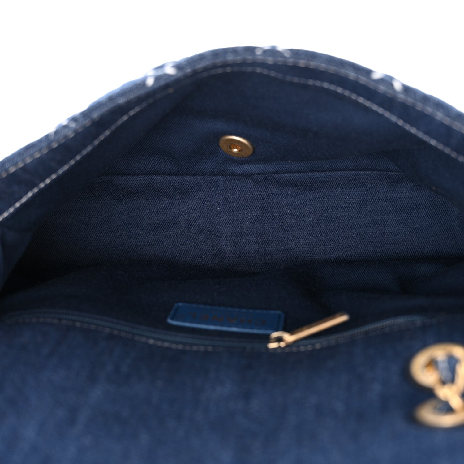 Chanel Denim Quilted Medium Denim Trip Single Flap Blue 5 of 10