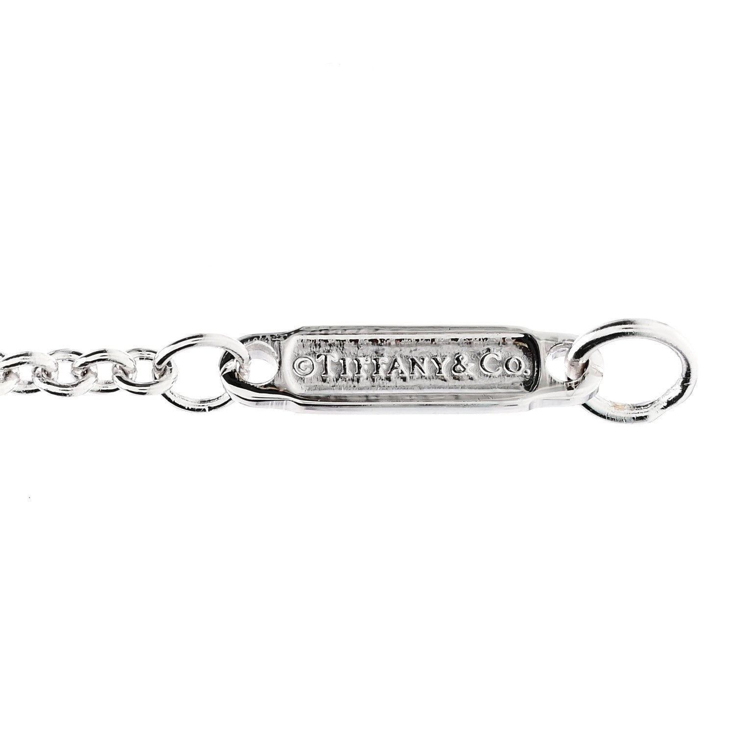 Tiffany 18K White Gold Diamond Tag Chain Bracelet 4 of 4
