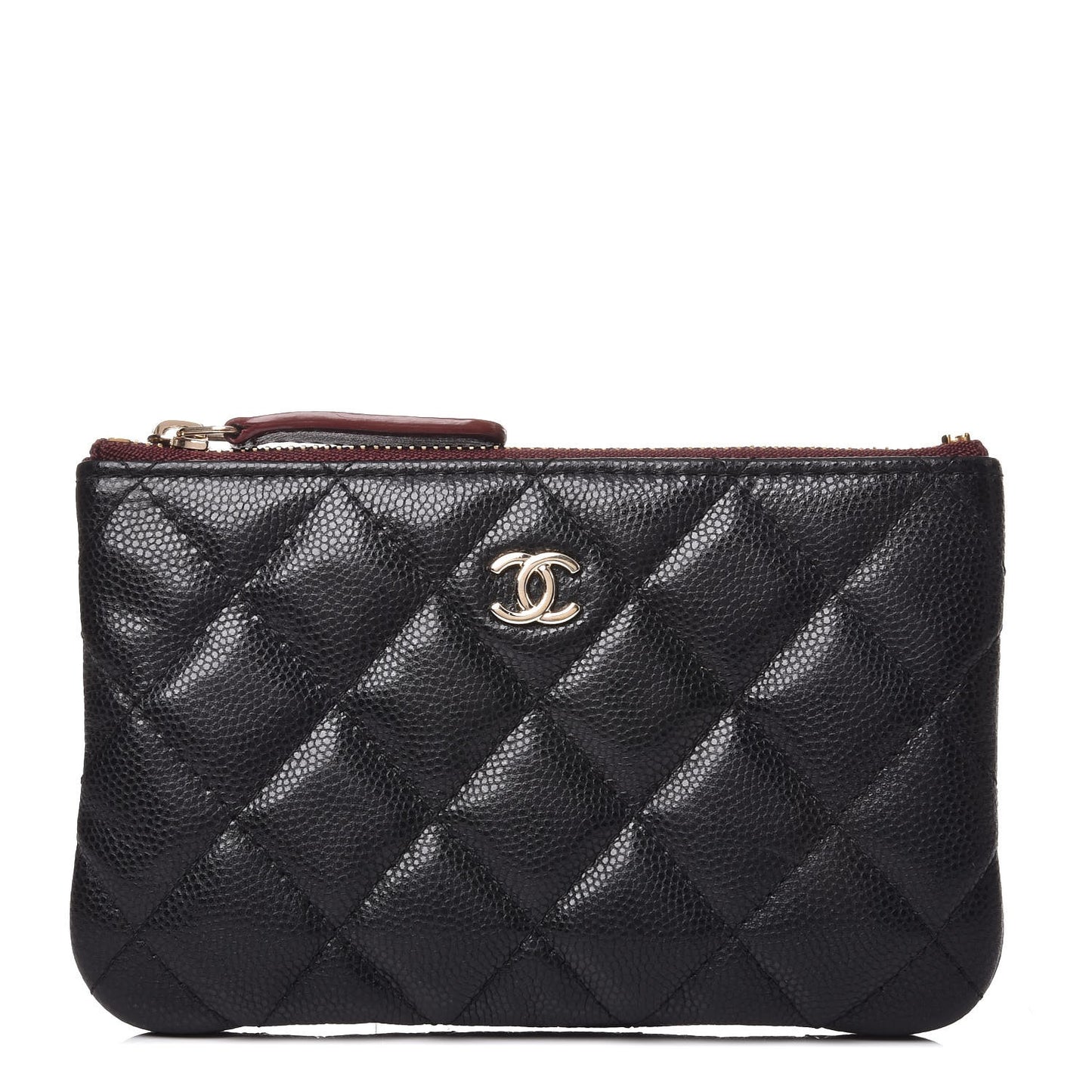 Caviar Quilted Small Cosmetic Case Black