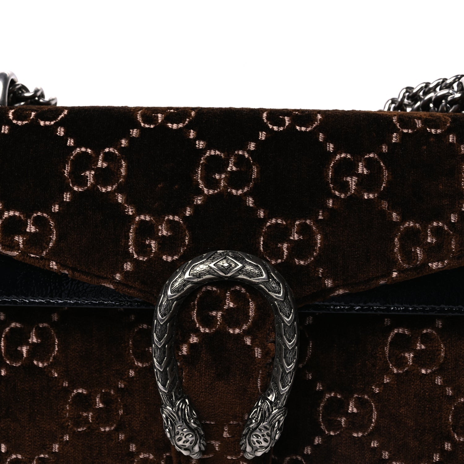Gucci Velvet Skipper GG Monogram Small Dionysus Shoulder Bag Brown Black 7 of 8
