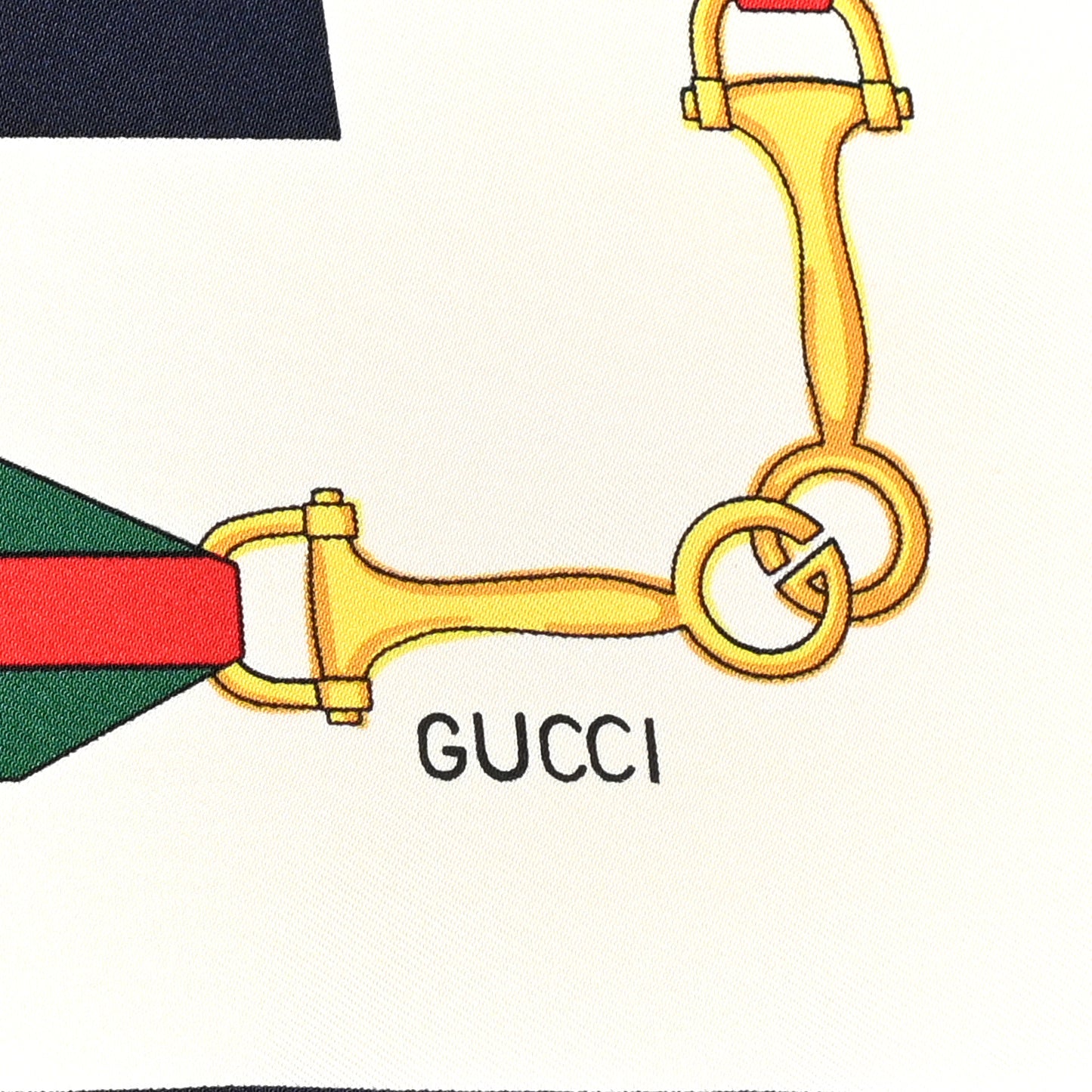 Silk Interlocking G Horsebit Scarf Ivory