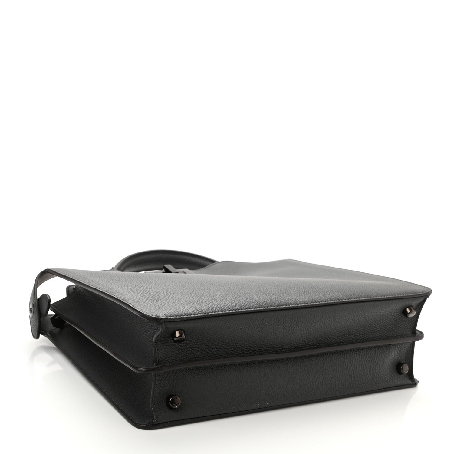 Fendi Cuoio Romano Vitello Cover Glazed Fabric Bi-Color FF 1974 Medium Peekaboo I SEE U Satchel Asfalto Praline Tobacco Moro 4 of 8