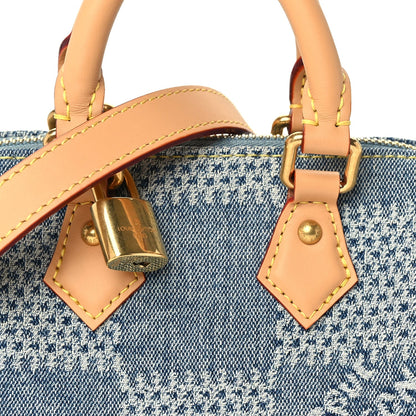 Louis Vuitton Damier Denim 3D Speedy Bandouliere 18 Bleu 6 of 8