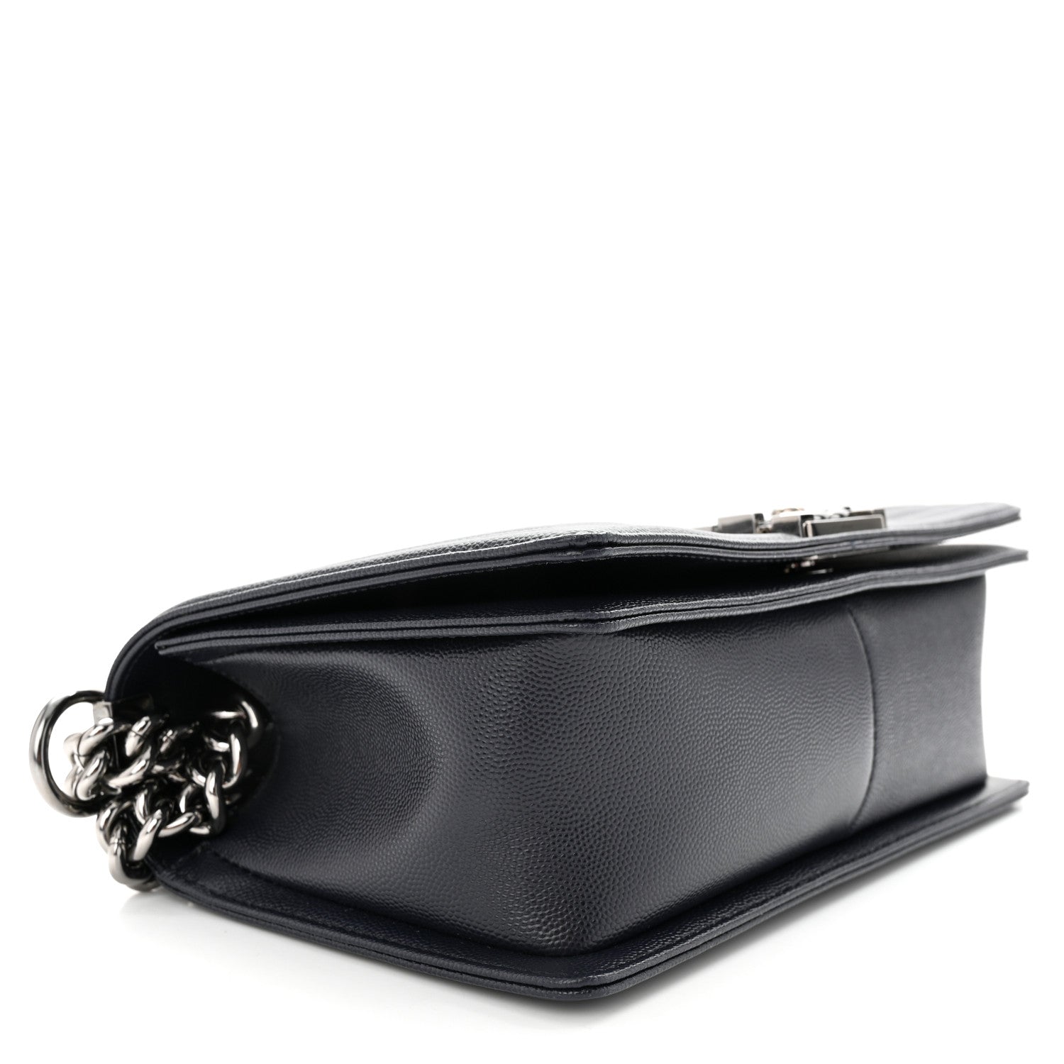 Chanel Caviar Chevron Quilted Medium Boy Flap Navy 4 of 11