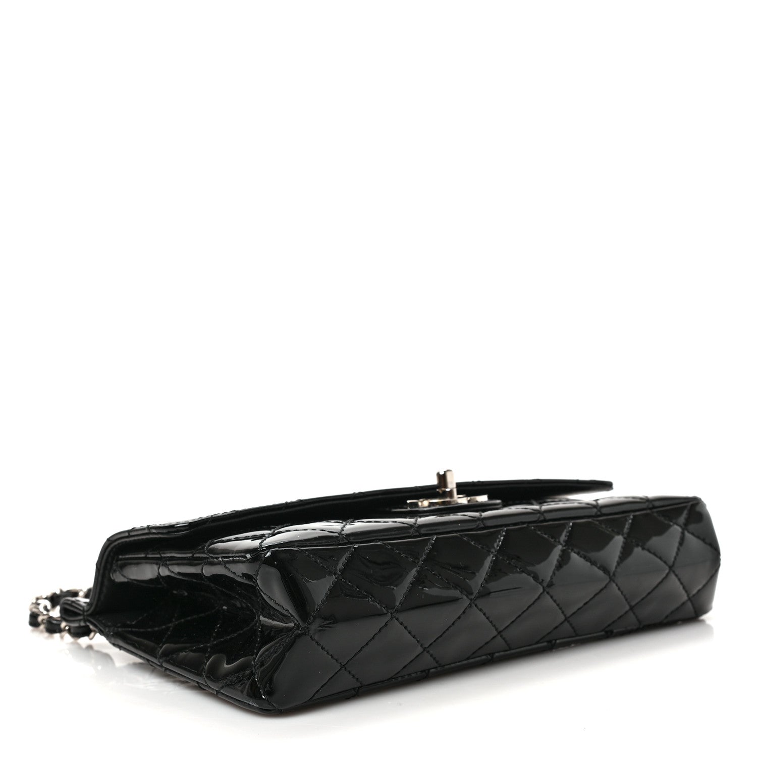 Chanel Patent Quilted Medium Diagonal CC Flap Black 4 of 9