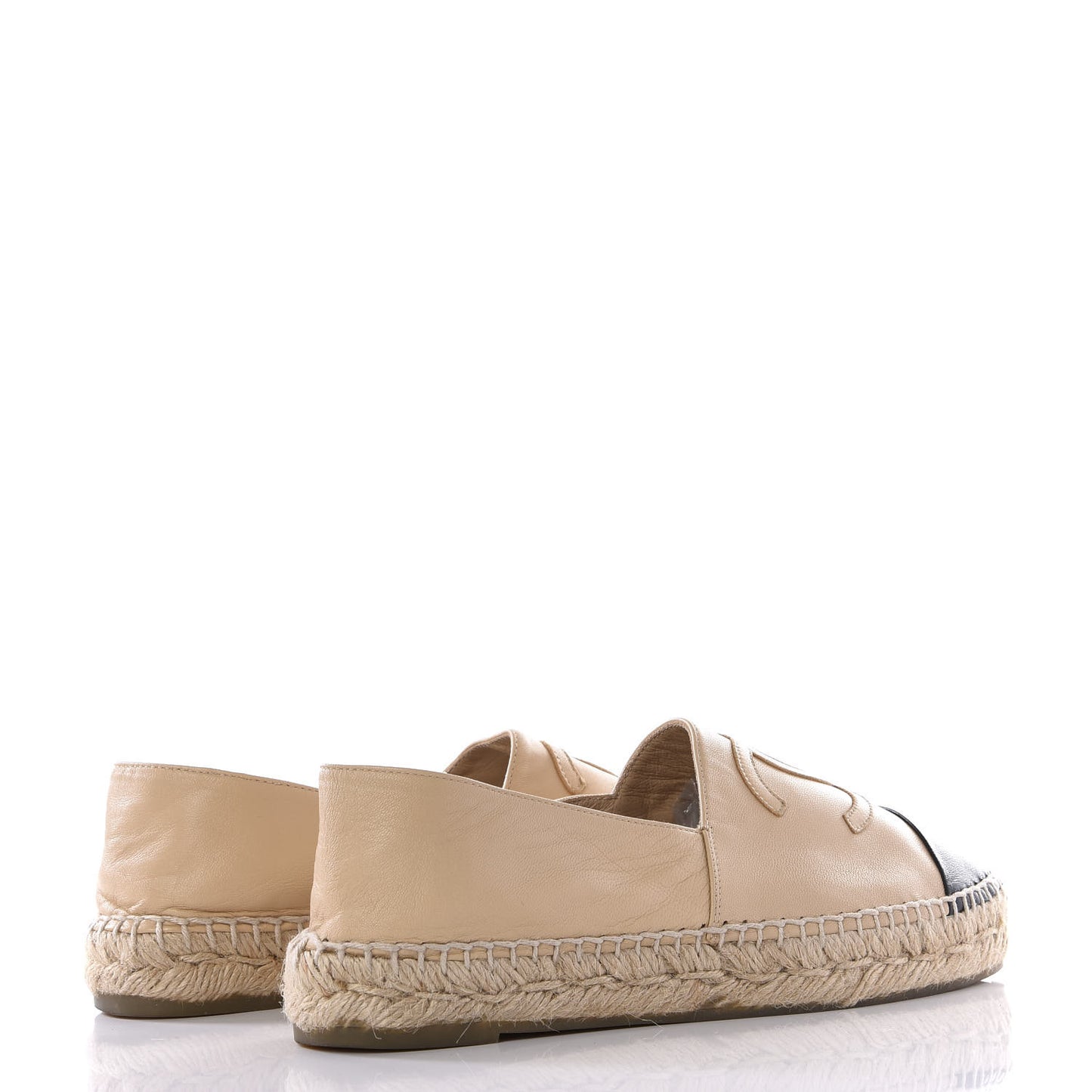 Lambskin CC Espadrilles 36 Beige Black
